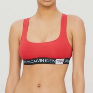 Calvin Klein Underwear 1981 Bold Unlined Bralette QF5577 Red Women's Size XS